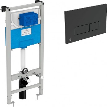 Инсталляция IDEAL STANDARD PROSYS TT00007/121A6 для унитаза с черной матовой клавишей смыва Инсталляция IDEAL STANDARD PROSYS TT00007/121A6 для унитаза с черной матовой клавишей смыва